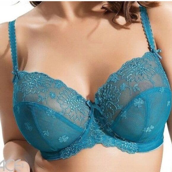 Panache Ariza 5051 Underwire Balconnet Non Padded Blue Bra Size 40GG - Picture 2 of 12